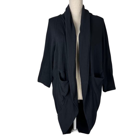 Athleta Sweaters - Athleta Cocoon Wrap Cardigan Black S/M Soft Modal Open Front Layer